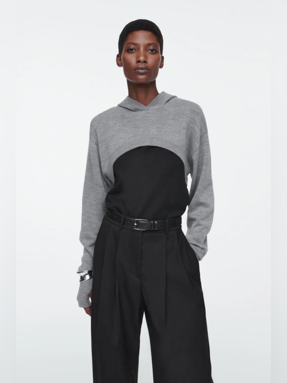 COS Cropped Wool Hoodie XS/S
